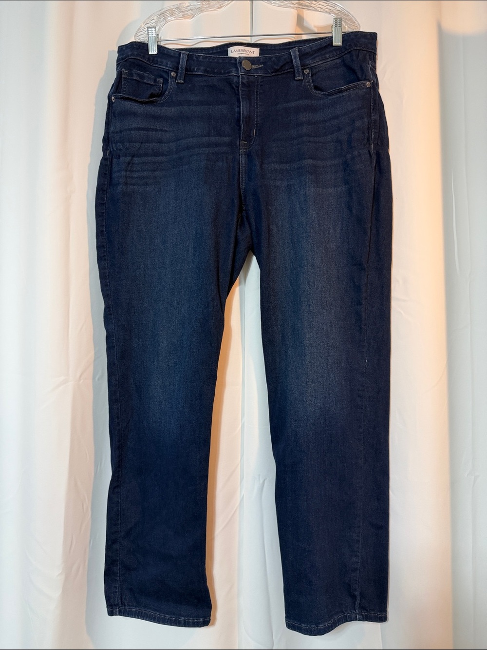 Lane Bryant Essential Stretch Mid-Rise Dark Wash Straight-Leg Jeans SZ 20 B7